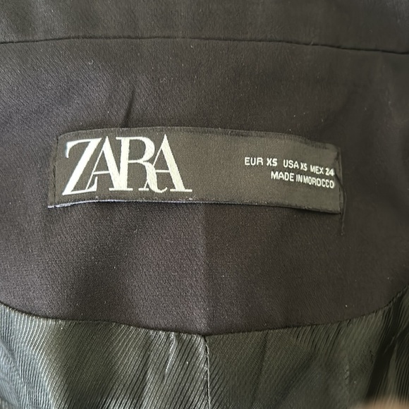 Zara Black Sleeveless Double Breasted Pleated Blazer Mini Dress Waistcoat - XS - Picture 13 of 16